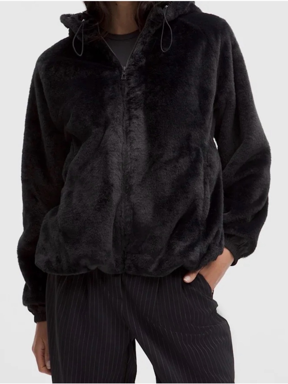 Lululemon Faux Fur Full-Zip Hoodie Black
